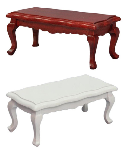 2 Uds Durable Reutilizable Mini 1:12 Casa De Rojo Blanco