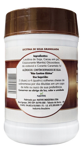 Lecitina De Soja Granulada Native 240g Kit 3 Sabor Cacau