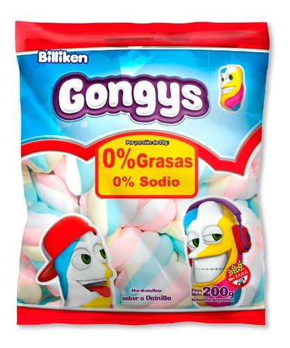 Imagen 1 de 3 de Malvaviscos Gongys Tricolor Trenza X 200 Grs - Lollipop