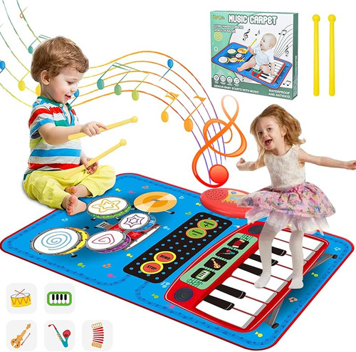 Piano Musical Para Niños 2-en-1 Con Tambor