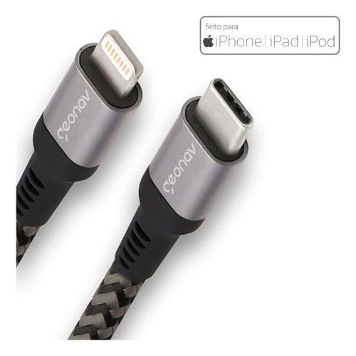Cabo Usb-c Com Conector Lightning Geonav 1,5m Liuc01
