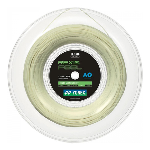 Cuerda De Tenis Yonex Rexis Feel 16l/1.25mm Blanca 200 Mts.