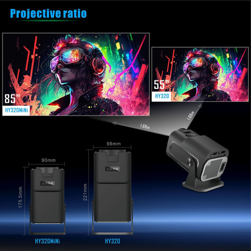 Proyector Hy320 Nativo 720p Android 11 200 Ansi Wifi6 Bt5.0