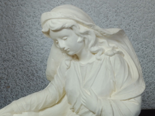 Figura Sagrada Familia Yeso Sin Esmaltar - Alto 30 Cm Crema (Usado)