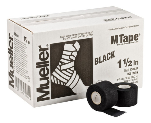 Mueller Cinta M Tape Negra 32 Rollos 3.8 Cm X 9.1 M