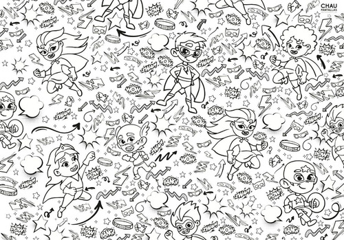 Imagen 7 de 10 de Block Individuales Personajes Para Colorear Chau Pantallas