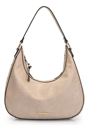 Bolsa Hobo Com Detalhes Laterais Tramados - Off White