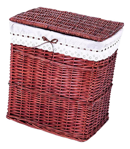 Cesto Para La Colada, Cesta De Mimbre Tejida, Cesta Para La