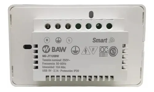 Toma Enchufe Inteligente Wifi Smart 10a 220v App Smart Life Color Blanco