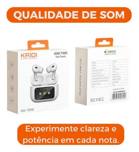 Fone Ouvido Kaidi Kdpan Kd-7019 Blueth 5.3 Sem Fio 7019 776