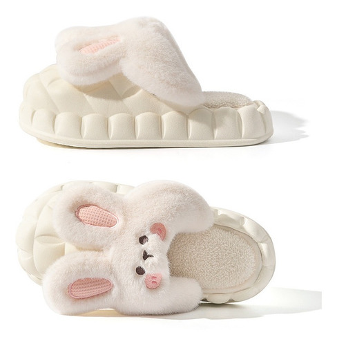 Pantuflas De Felpa De Conejo Lindo De Invierno Para Mujer