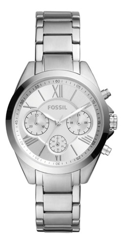 Reloj Fossil Original Para Mujer Bq3035 Plateado 36 Mm