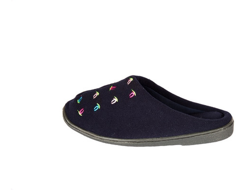 Imagen 2 de 4 de Pantuflas Mujer, Suela Antideslizante Azul Oscuro