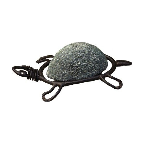 Tortuga De Metal Piedra Natural Alambre