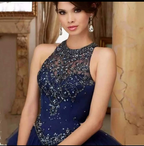 Hermoso Vestido 15 Años Azul Noche 