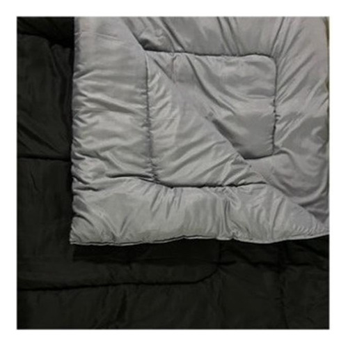 Acolchado Liso Reversible 2 1/2 Abrigado Relleno Invierno Negro/gris