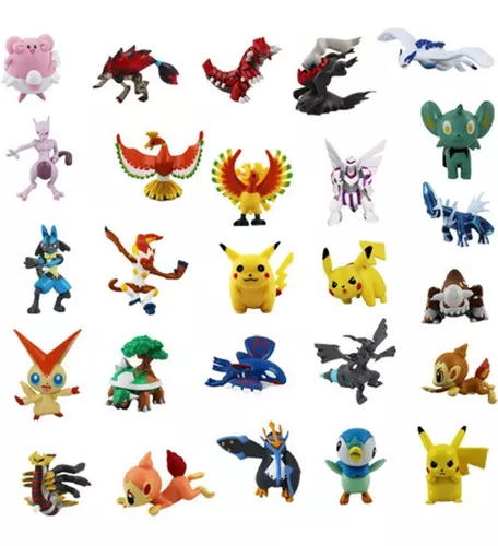 Kit 24 Miniaturas Pokémon Brinquedo Sortidos 3,5cm No Brasil