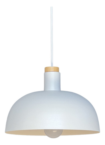 Colgante Media Esfera C/madera Negro-blanco Moderno Ø29 2604