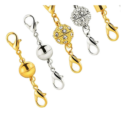 D 6x Cobre Cierre Magnético Pulsera Collar Oro Plata