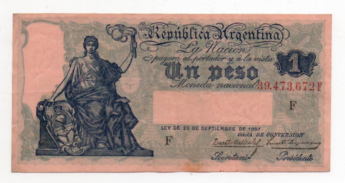 Billete 1 Peso M$n Caja De Conversion Progreso Bottero 1565