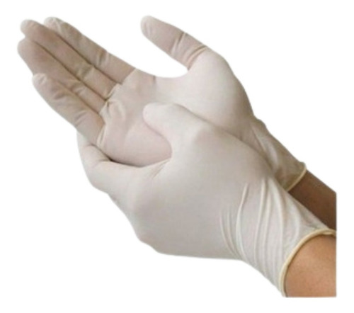 Guante De Latex Ambidiestro No Esteril Mediano 100pz Protec Blanco M