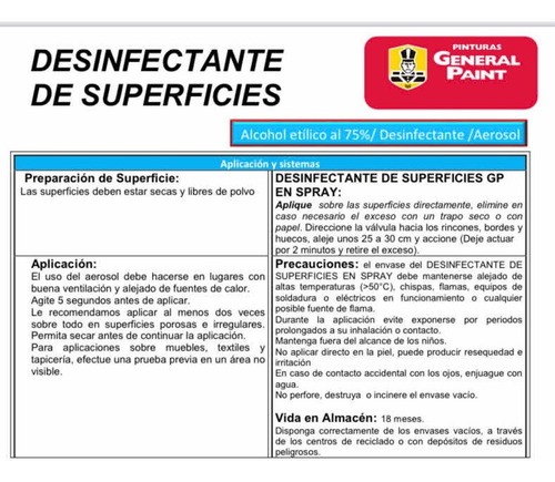 Desinfectante En Aerosol (antiviral) 12pz