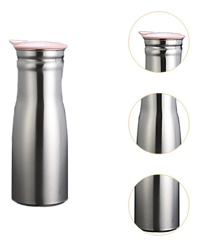 Jarra De Agua De Acero Inoxidable De Montaje Ancho Tapa Rosa