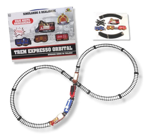 Ferrorama Trem Expresso Trilho Orbital 19 Peças Art Brink