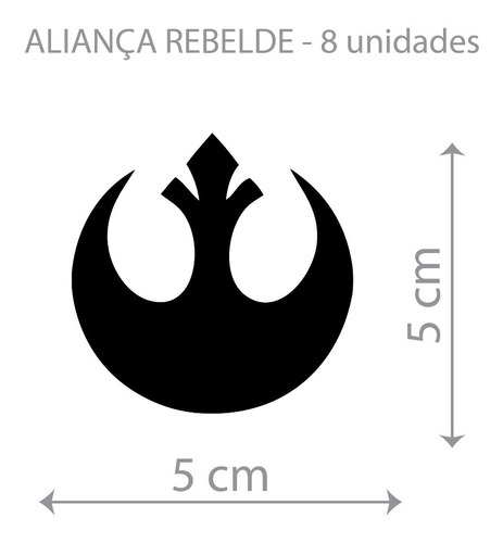 Adesivo Filme Star Wars Alianca Rebelde Geek 8 Unidades 5cm
