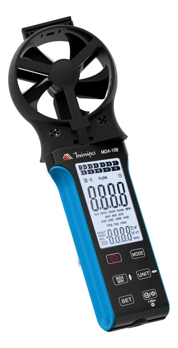 Anemometro Digital Minipa Mda-10b Velocidade Do Vento