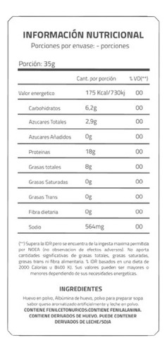 Sopa Proteica Con Proteína De Huevo Saborizada Ovofull Queso