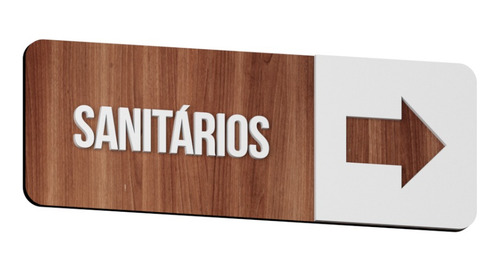 Placa Sinalização Sanitário Seta Dentista Mdf