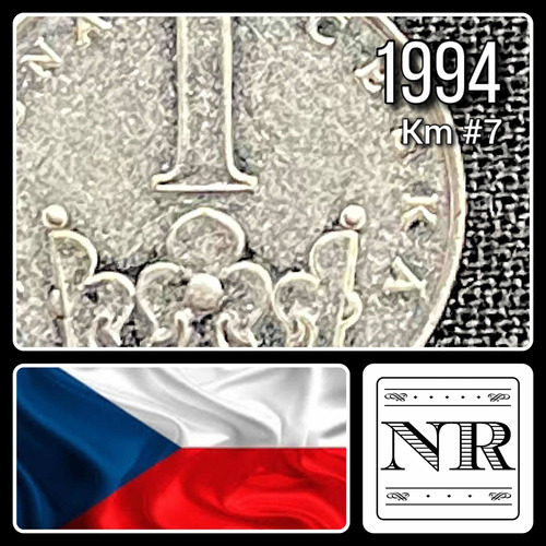 Republica Checa - 1 Koruna - Año 1994- Km #7 - Corona