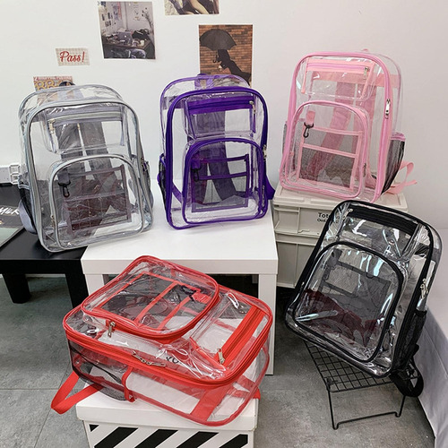 L Mochila Transparente Correa Reforzada De Pvc Resistente Al