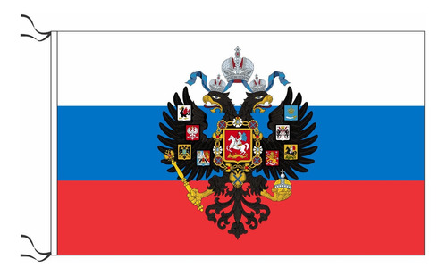 Bandera Del Imperio Ruso Con Escudo 90 X 60cm