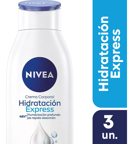 Crema Corporal Nivea Hidratación Express 5en1 400ml Pack X3