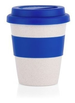 Vaso Bambú Ecológico Café Té Tapa Y Banda En Silicona 350ml