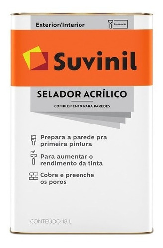 Selador Acrílico Base De Água 18 Suvinil Litros