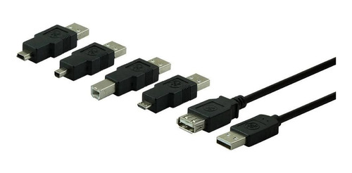 Kit De Cabos Usb 2.0 Preto 6 Em 1 General Electric - 038244