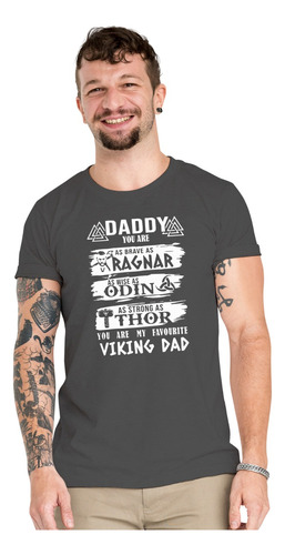 Polera Ragnar Padre Vikingo Vikings Algodón Orgánico Pa9