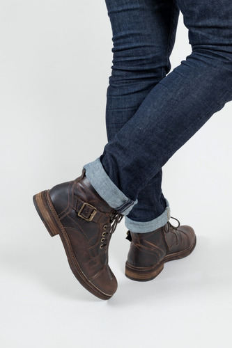 Imagen 3 de 10 de Bota Para Caballero Cintas Y Hebillas Piel Vacuno Premium