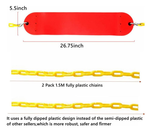Swing Seat Heavy Duty With 66 Chain Plastic Coated, Swing S