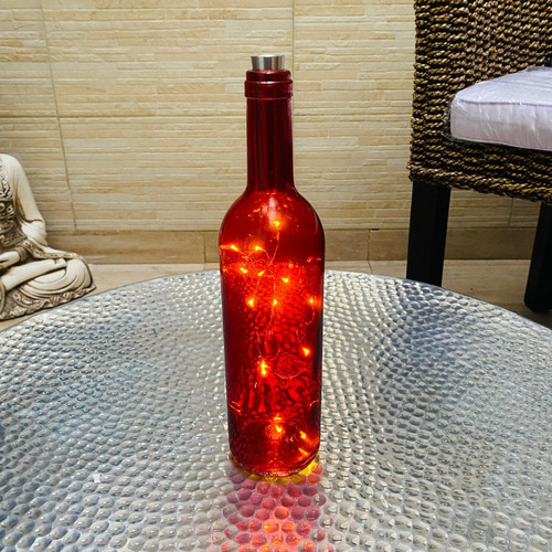 Botella Con Luz Centro D Mesa Farol Fanal Led Regalo Fiestas