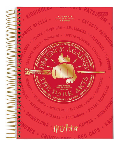 Caderno Espiral Harry Potter Defence 1 Matéria 96 Folhas
