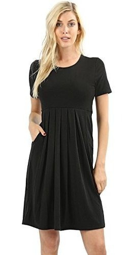 Vestido Plisado Con Volantes Para Mujer, Manga Corta, Camise