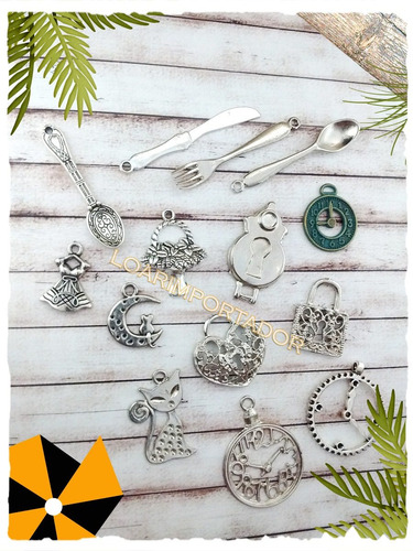 50 Dijes Metalicos Corona Llaves Nauticos Vintage Shabby