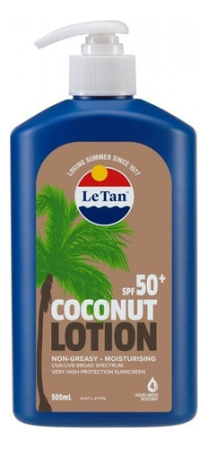 Le Tan Spf 50+ Locion De Proteccion Solar De Coco 16.9 Fl Oz