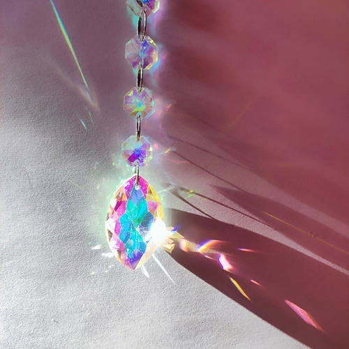 Atrapasol Arco Iris Colgante Cristales Aplicación Cadena
