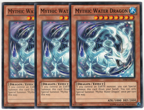 Yugioh 3x Mythic Water Dragon Comun Unlimited Shsp-en011