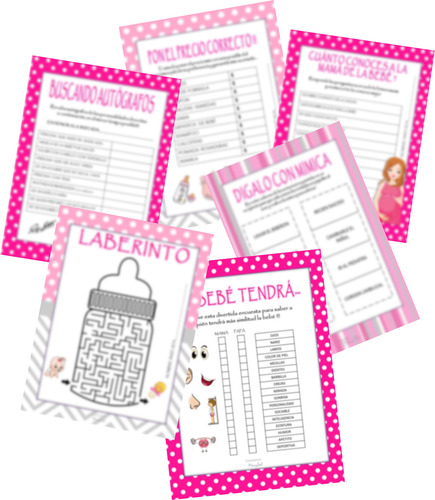 Baby Shower Niña Kit Imprimible 8 Juegos